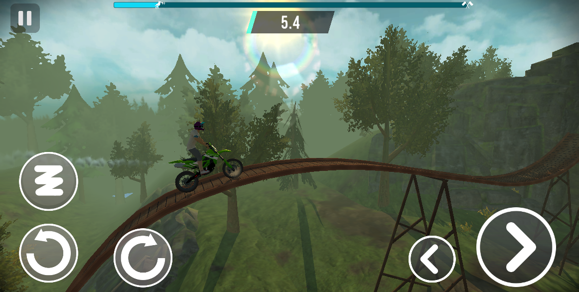 Navigating a treacherous rocky path in Stunt Bike Extreme